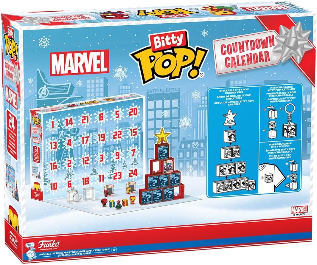 Funko Bitty Pop! Countdown Calendar: Marvel Comics- Adventskalender - 24 Tage der Überraschung - Vin