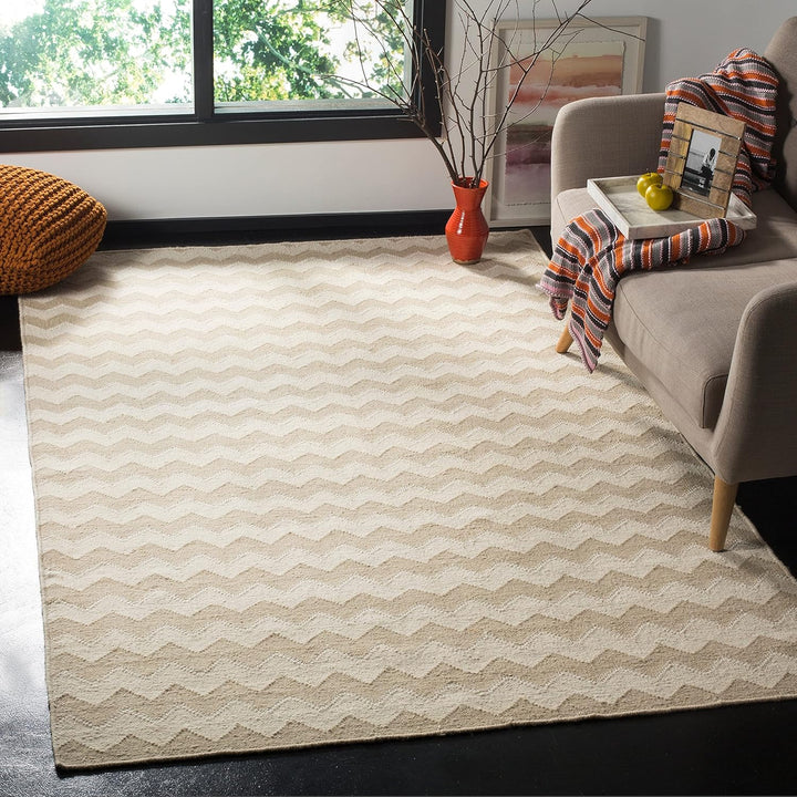 SAFAVIEH Zeitgenössische Teppich für Wohnzimmer, Esszimmer, Schlafzimmer - Dhurrie Collection, Kurze