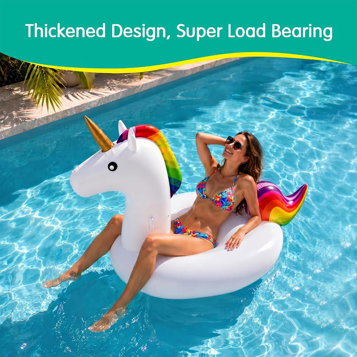 Dracarys Riesiges Aufblasbares Einhorn - Schwimmendes Schwimmbecken - Wasseraufblasbares Spielzeug -