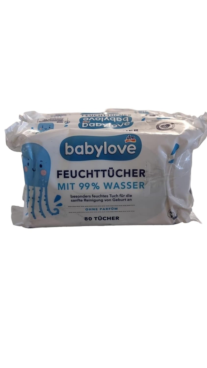 babylove Feuchttücher mit 99% Wasser (4x80 St), 320 St