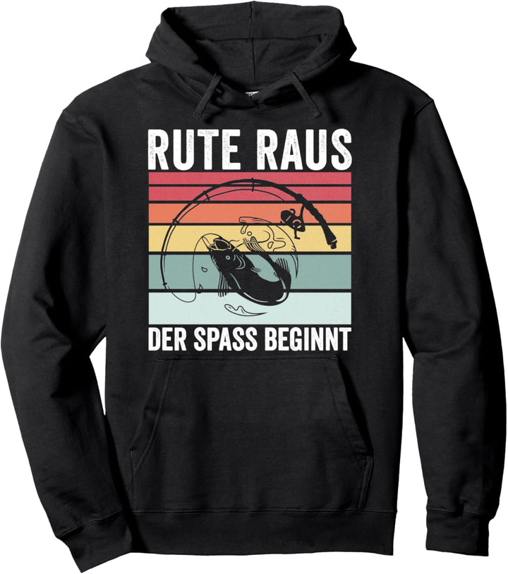 Rute Raus Der Spass Beginnt Karpfen Angler Pullover Hoodie
