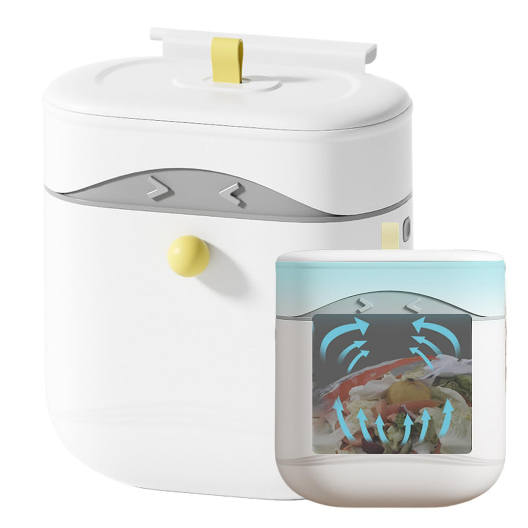 Wall Mounted Trash Can, Space-Saving Garbage Bin with Sealed Lid, 2.5 Gallon Slim Design for Under S