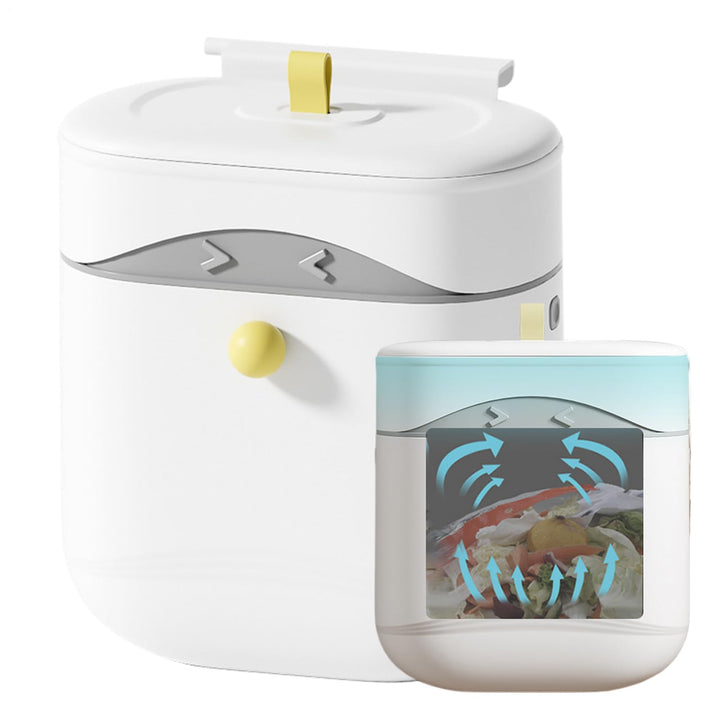 Wall Mounted Trash Can, Space-Saving Garbage Bin with Sealed Lid, 2.5 Gallon Slim Design for Under S