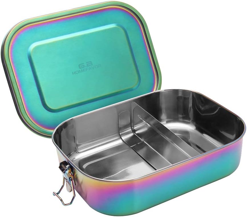 G.a HOMEFAVOR Edelstahl Brotdose Bento Box Auslaufsicher Metall Lunchbox 1400ml mit Herausnehmbarer