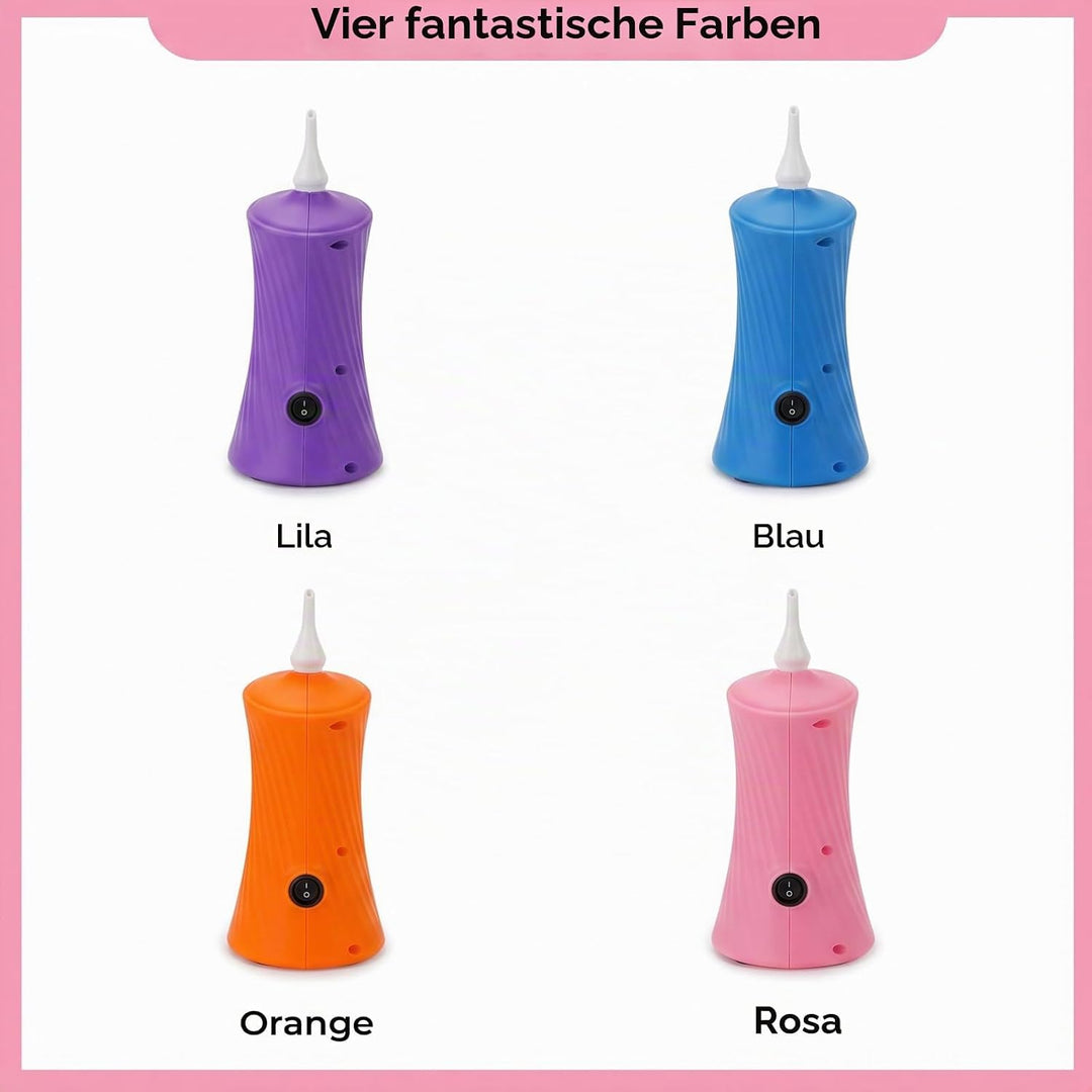 PlusFive Ballonpumpe Elektrisch, Luftballonpumpe für Modellierballons Blau, Blau