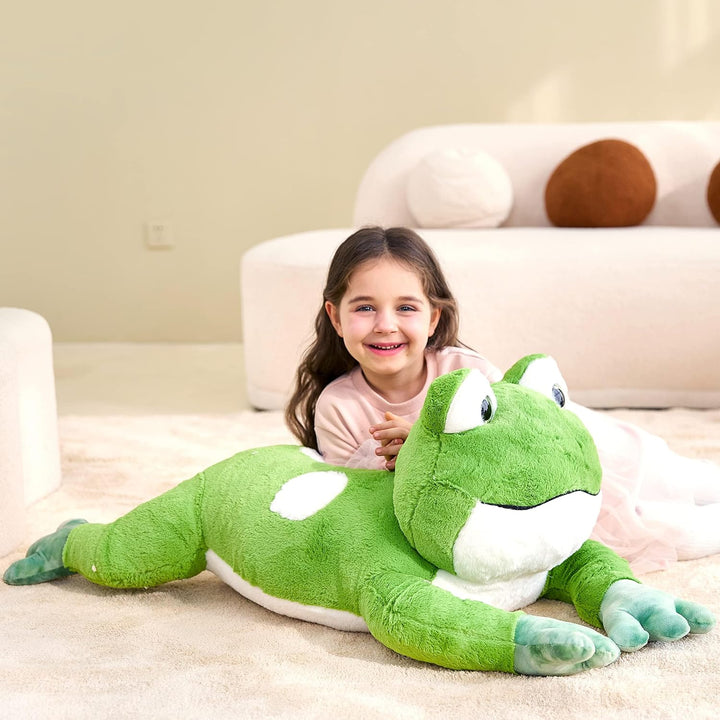IKASA Gross Frosch Kuscheltier Riesen Stofftier,78cm Gross Plüschtier Riesige Plüsch Spielzeug Flaus