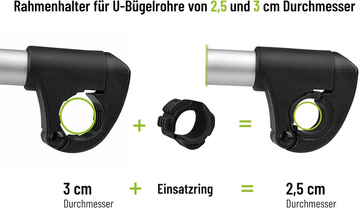 EUFAB 11630 Rahmenhalter abnehmbar lang Ø 25+30mm
