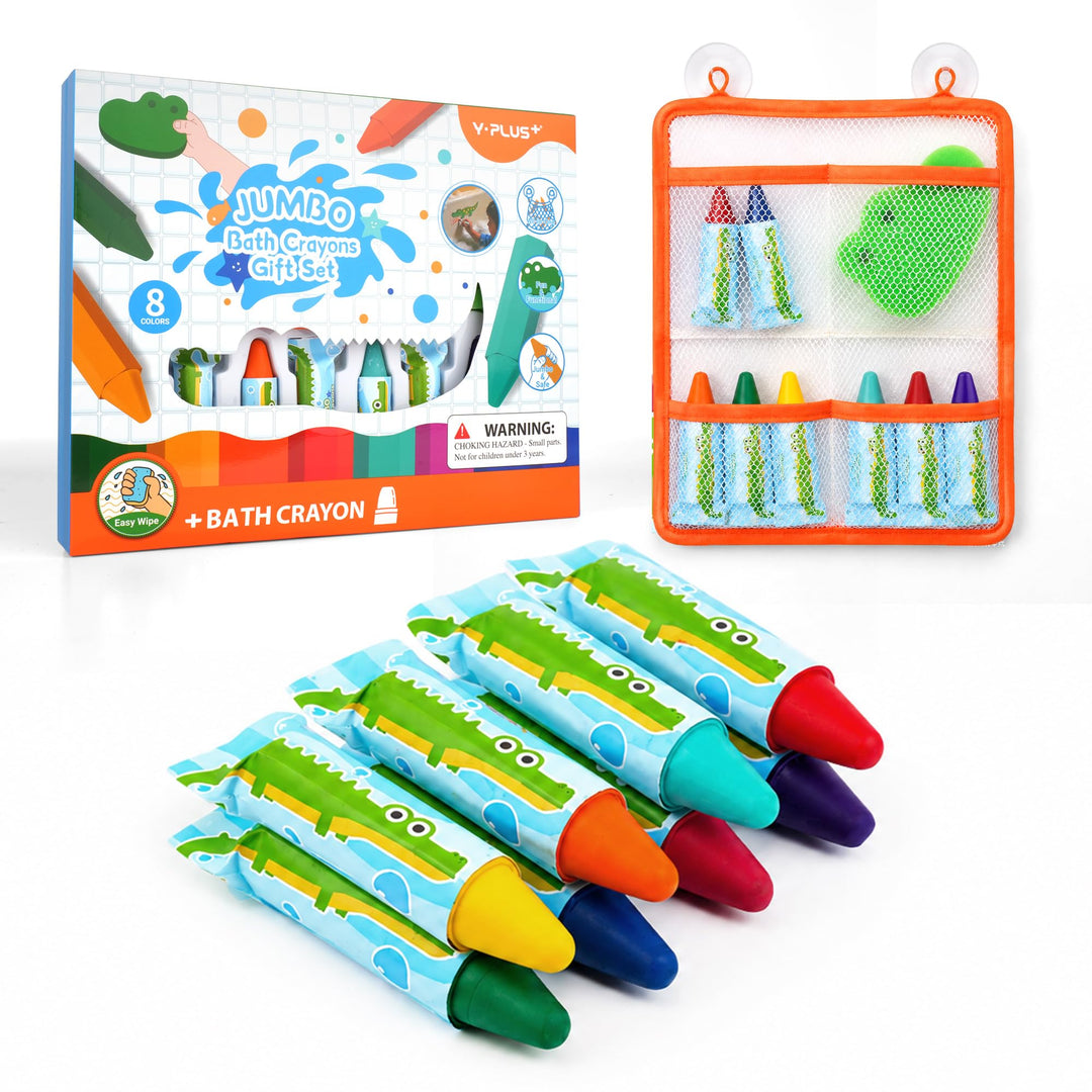YPLUS Jumbo Badewannenstifte für Kleinkinder 1-4, 8 Farben Waschbar