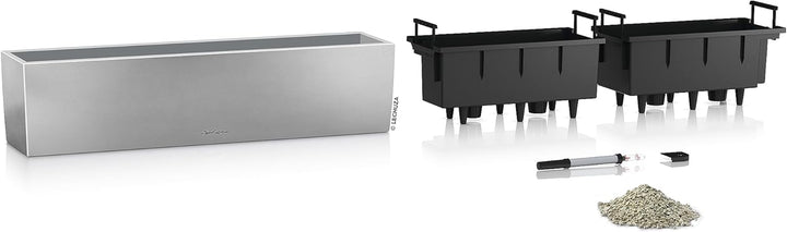 BALCONERA Steel 80 AIS - satiniert perlgrau 79x19x19 cm Satiniert Perlgrau, 79x19x19 cm Satiniert Pe