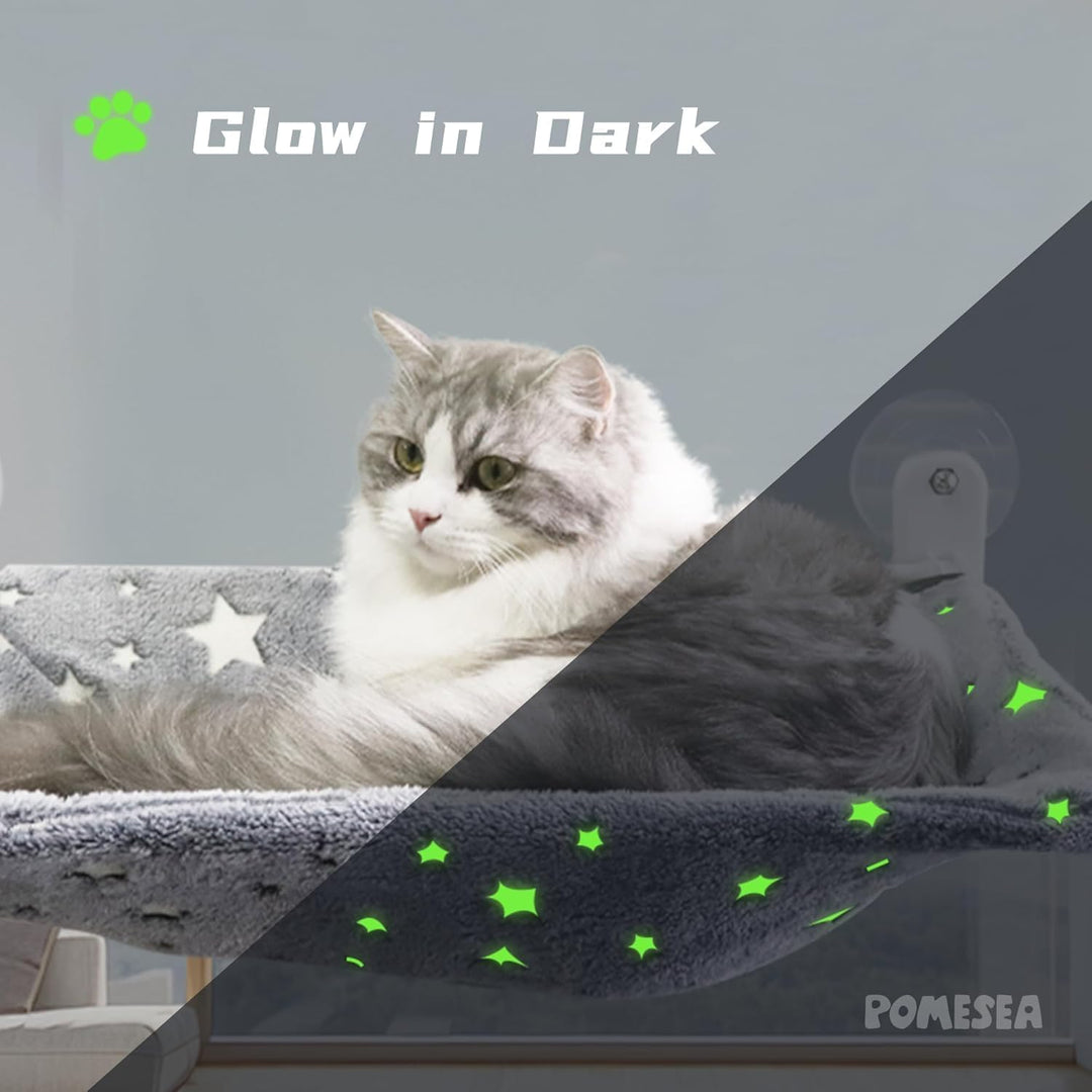 Katzen Fensterliege, Faltbare Hängematte Katze mit Leuchtenden Sternen, Fensterplätze mit Starken Sa