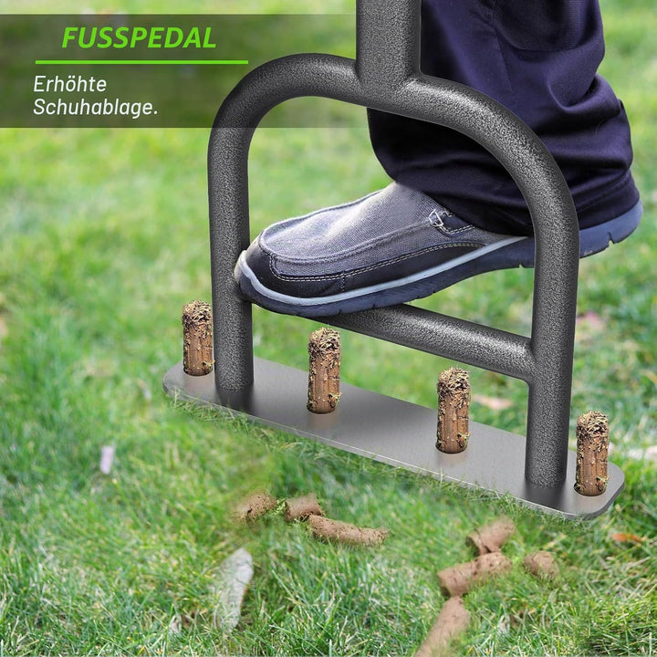Dolibest Rasenlüfter Aerifiziergabel 4 Hohlspoon/1-piece Stange 4 Hohlzinken-1-piece Stange, 4 Hohlz