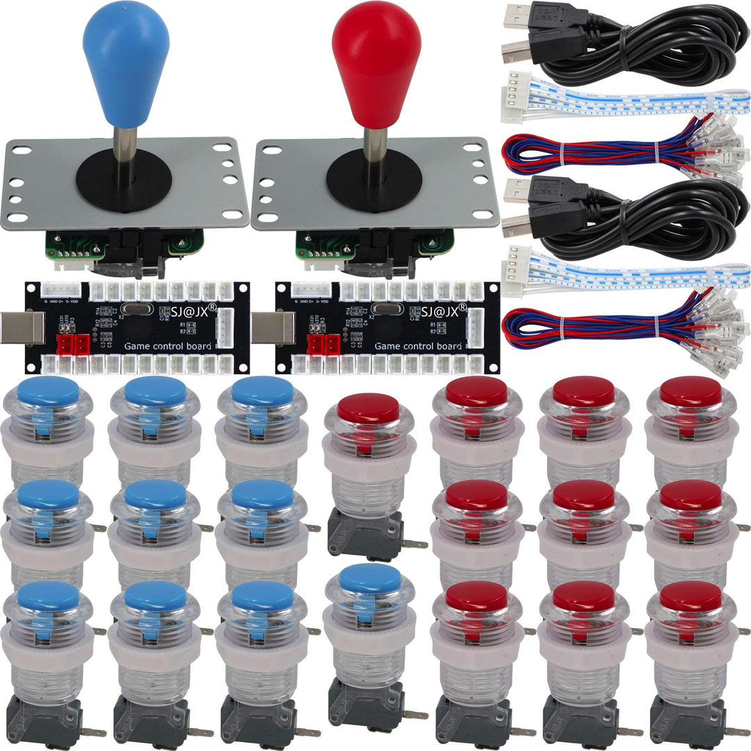 SJ@JX Arcade Game 2 Player Controller DIY Kit Microswitch Button 4&amp;8 Way Joystick Zero Delay USB Enc