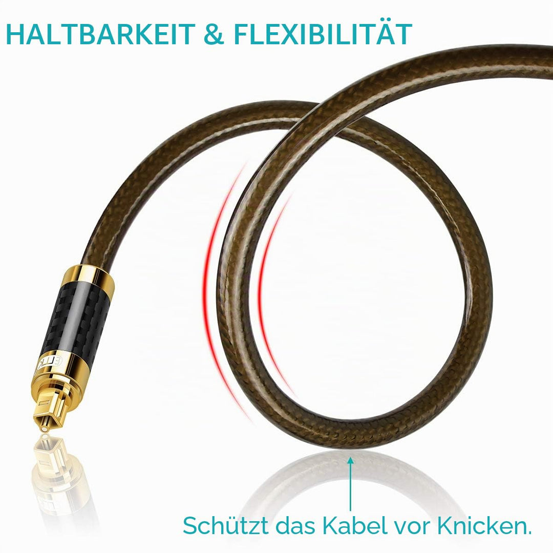 EMK Optisches Kabel Optisches Audiokabel Digital Toslink Kabel Spdif Kabel Kompatibel mit TV, Soundb