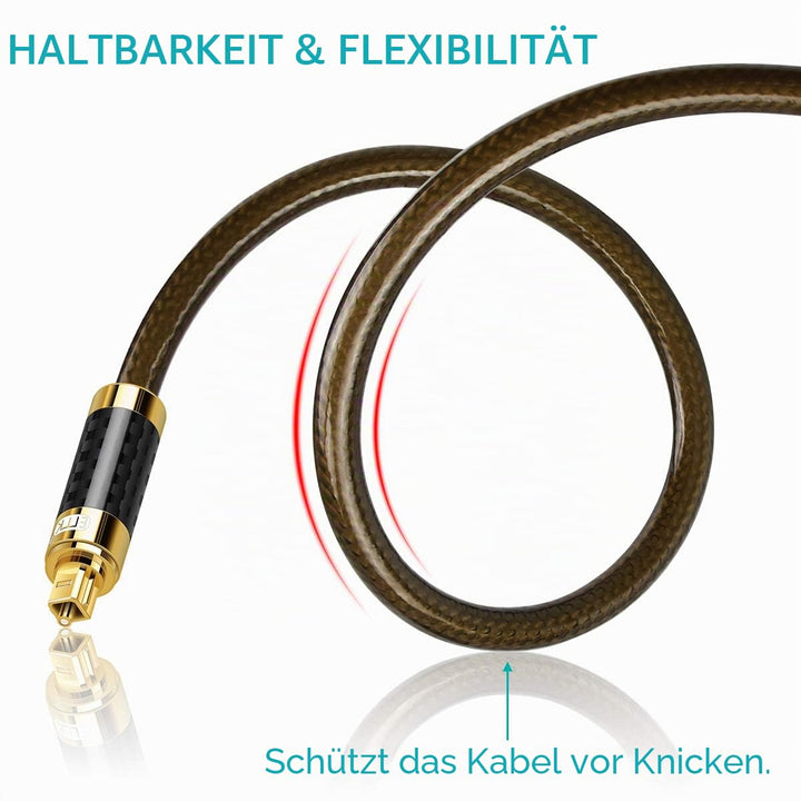 EMK Optisches Kabel Optisches Audiokabel Digital Toslink Kabel Spdif Kabel Kompatibel mit TV, Soundb