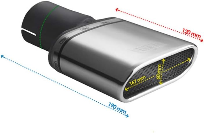 Ulter Sport N1-50 Auspuffblende aus Edelstahl, oval, 167x 60 x 120 mm, ohne Dämpfer