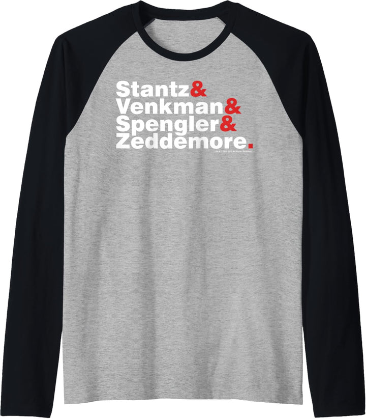 Ghostbusters White &amp; Red Name Stack Raglan