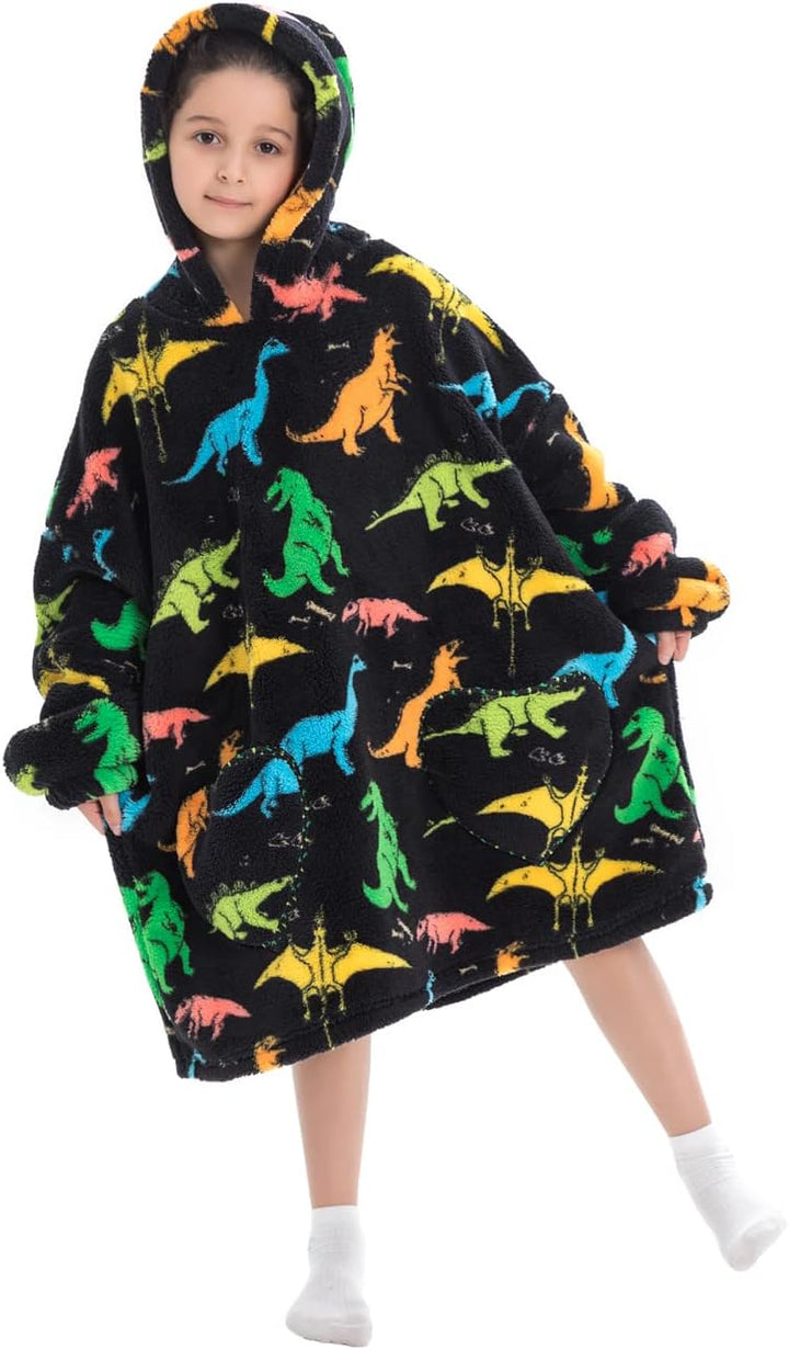 Kinder Übergrosse Kapuzenpullover,Super Weich Warmes Bequeme Tragbare Decken Sweatshirt für Mädchen