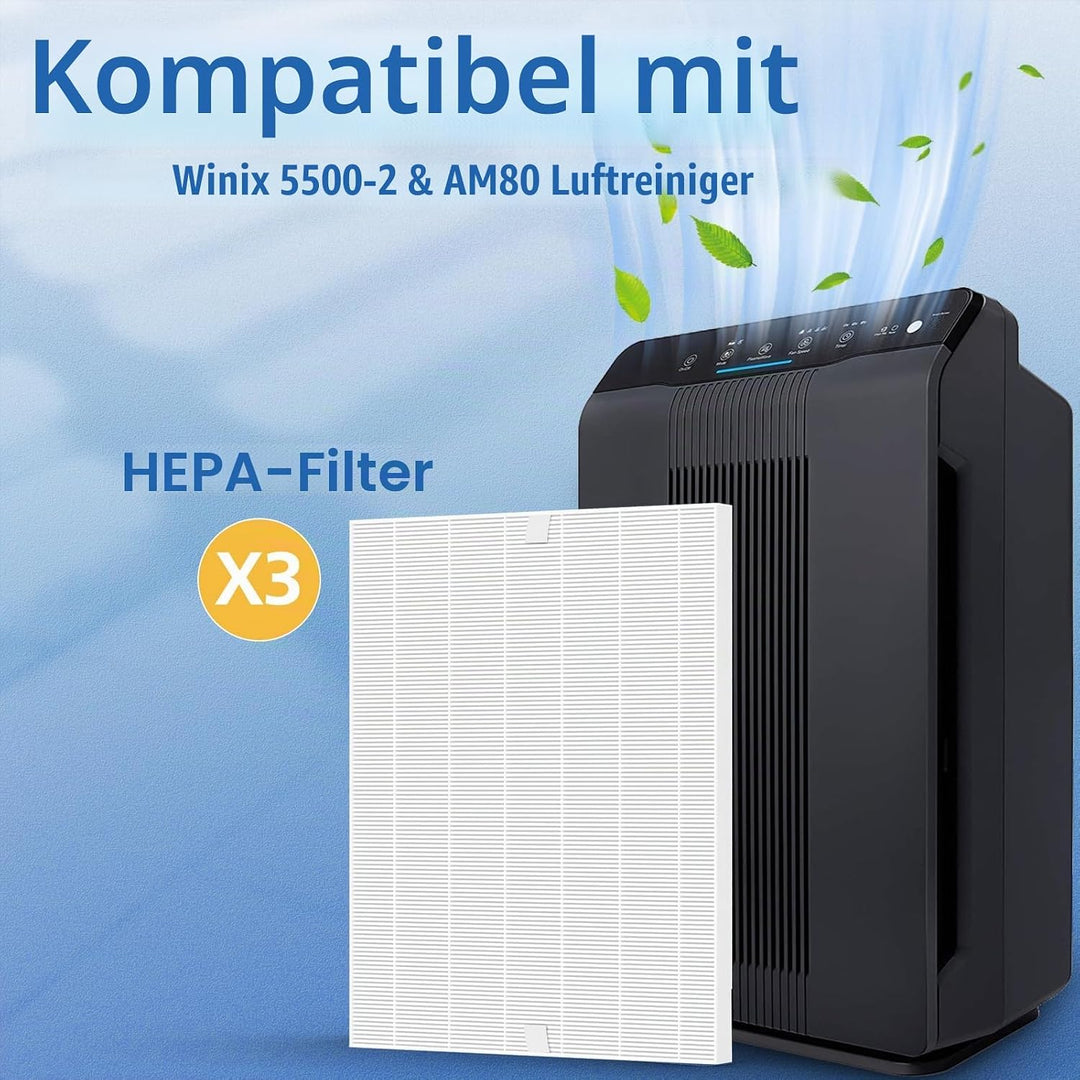 116130 Ersatzfilter H kompatibel mit Winix 5500-2 Luftreiniger und AM80 Luftreiniger, H13 True HEPA