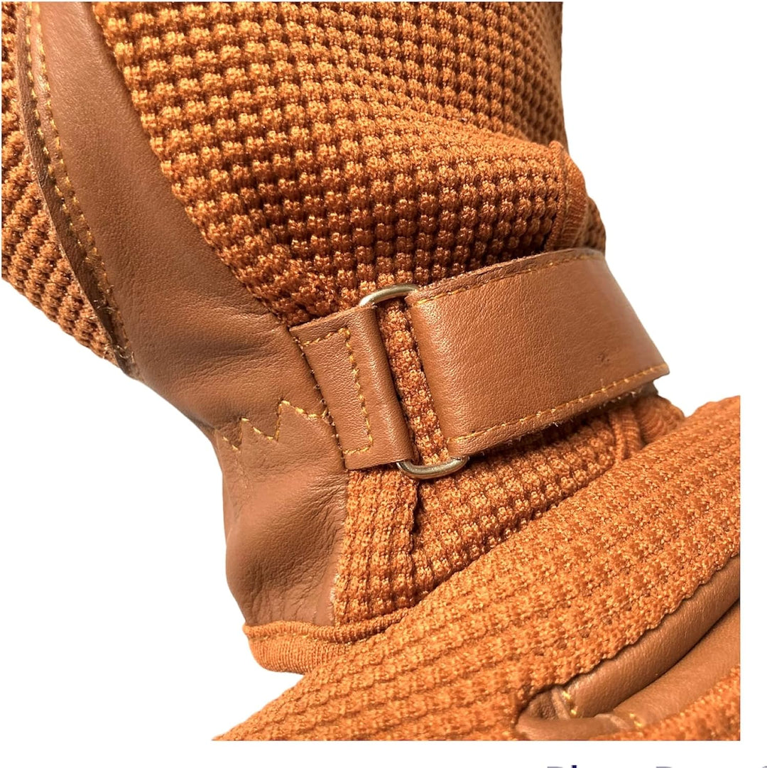 Herren-Reithandschuhe, echtes Leder und Baumwolle, Premium-Qualität, Hellbraun, L