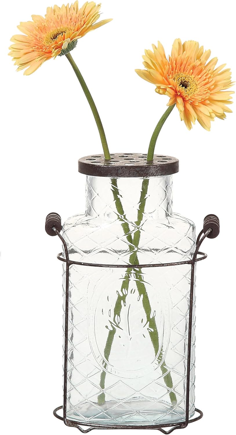 Creative beeinflusst de3875 Glas und Metall Vase, 26,7 cm, L