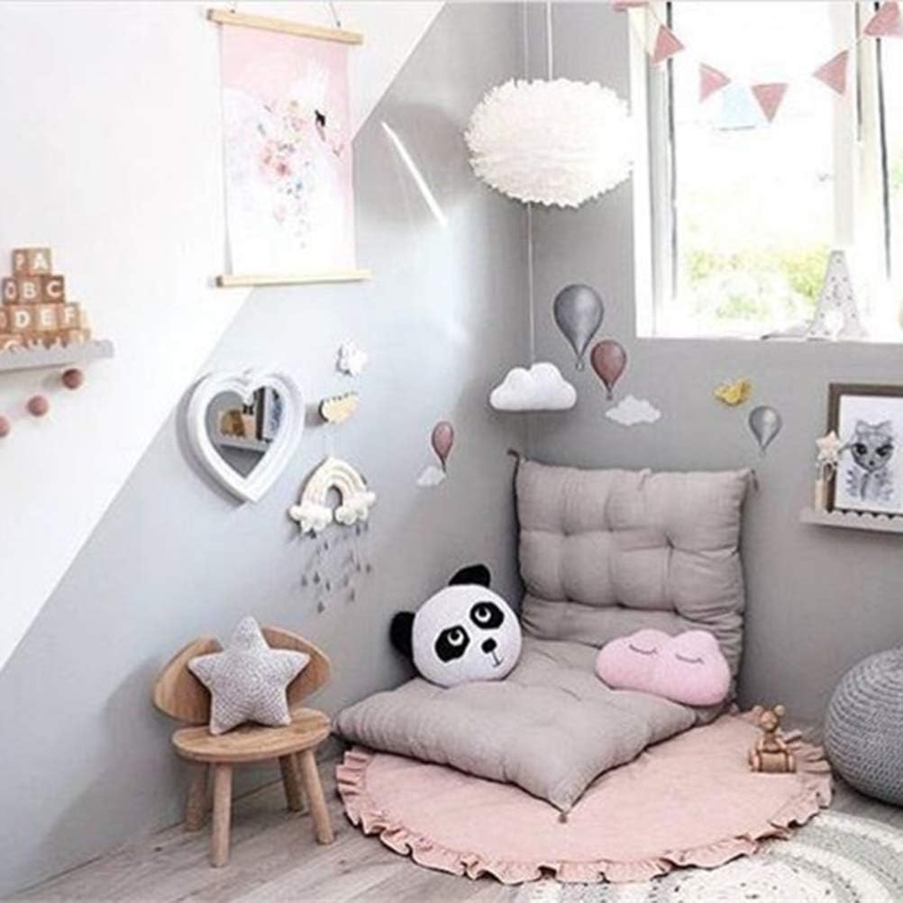 Babyspielmatte Runde Rüschen Aktivität Playmat, 100 cm rosa Babyspielmatte für den Boden, Baumwolle