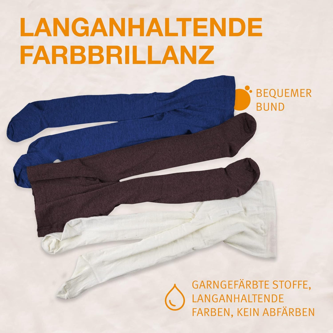 wellyou - Kinder Strumpfhosen Mädchen &amp; Jungen - 3er Set Baby-Strumpfhosen mit Muster - bunte Baumwo