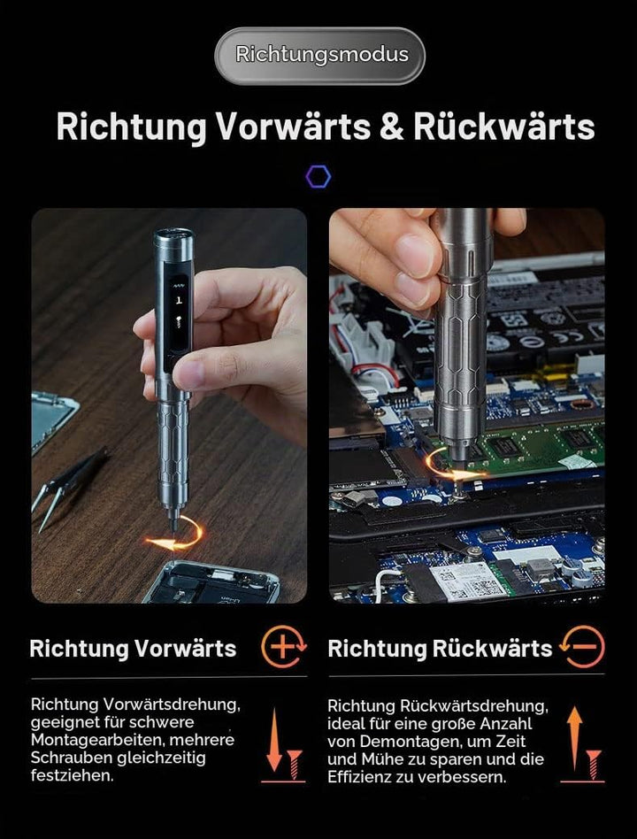 MINIWARE ES15S Elektrischer Schraubendreher Motion Control Ladewerkzeug 24 Bits OLED-Display Wiedera
