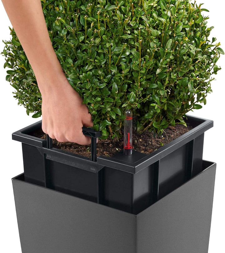 LECHUZA CUBICO Premium 22 schwarz hochglanz 18469 22x22x41 cm Schwarz Hochglanz, 22x22x41 cm Schwarz