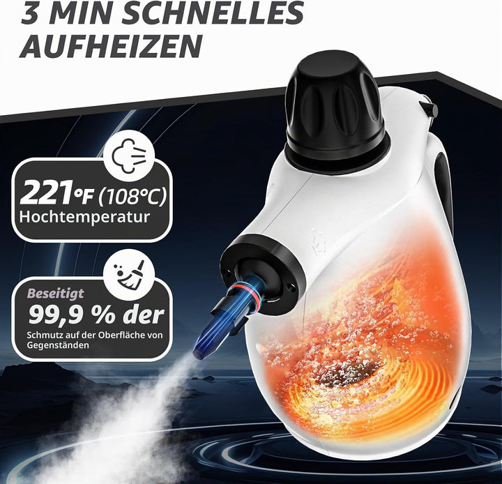 Handdampfreiniger, Dampfreiniger, Reinigungsdampfer (B) Weiss, Weiss