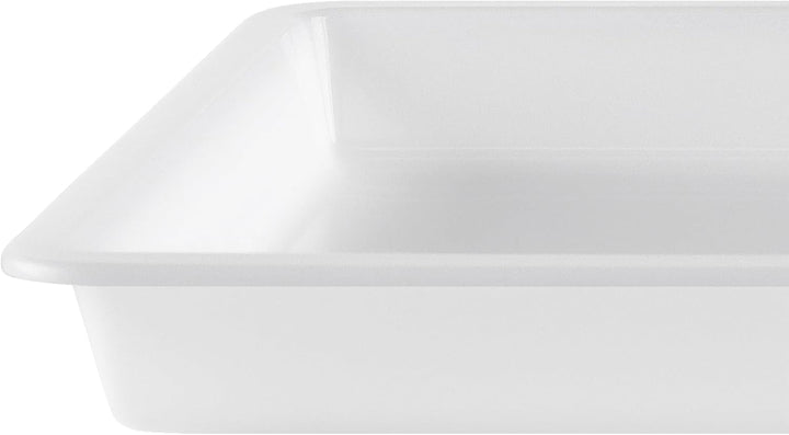 SINJEUN 12 Stück Kunsttabletts Weiss aus Kunststoff, 39,5 x 28,5 x 4 cm Materialschalen Stapelbar Ak