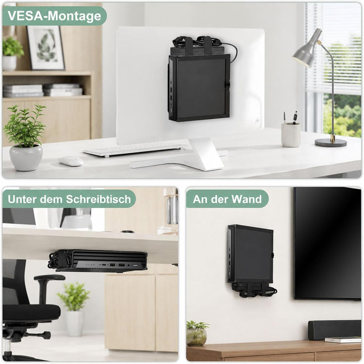 2-Packung Mini PC Halterung für HP Desktop Mini PC VESA Wand Unter Schreibtisch Halterung für HP Eli