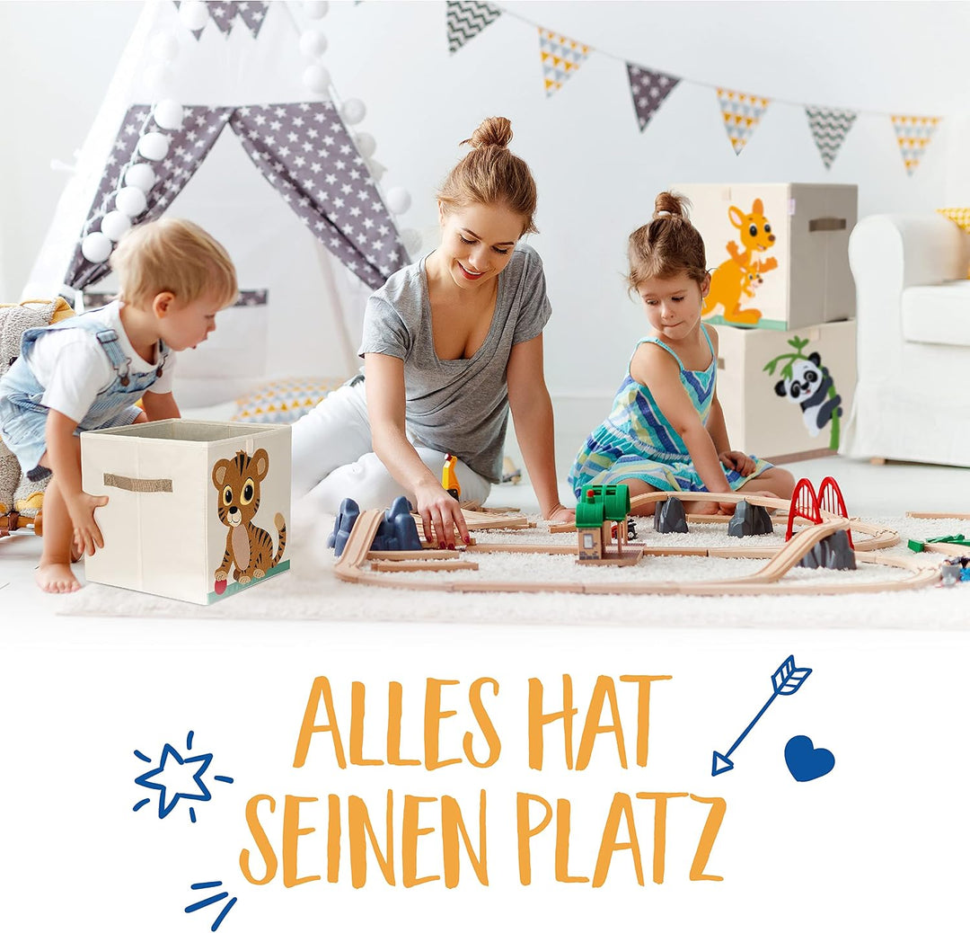 Premium Aufbewahrungsbox Kallax Kinder - 8 Motive (33x33x33cm) | Grösse passend als Kallax Boxen Kin