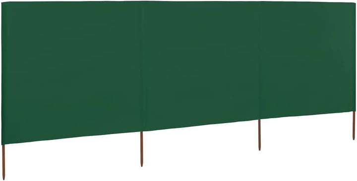 Rantry Windschutz, Strandwindschutz, Windschutz für Camping, 3 Paneele, grüner Stoff, 400 x 80 cm, S