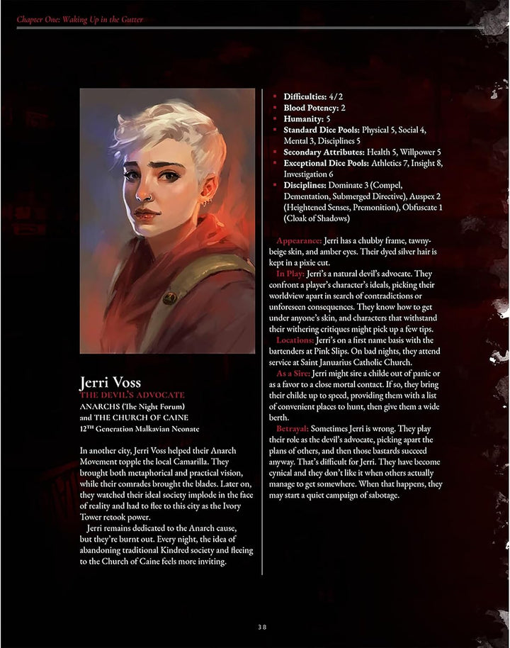 Vampire: The Masquerade 5th Edition Roleplaying Game The Crimson Gutter Chronicle Book