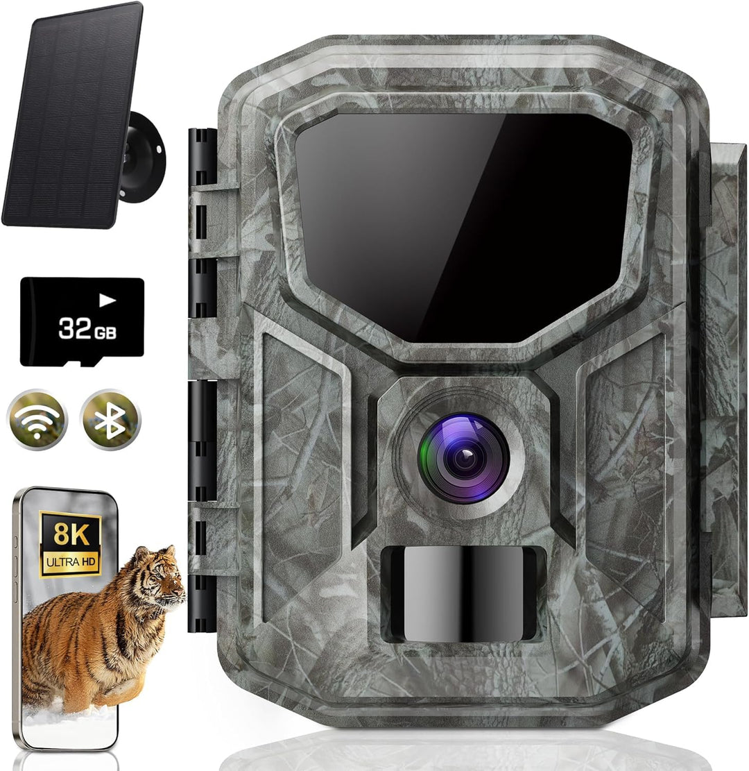 Wildkamera, 4K Video Wildtierkamera, 60MP Full HD WLAN mit Handyübertragung APP, Bewegungssensor, Na