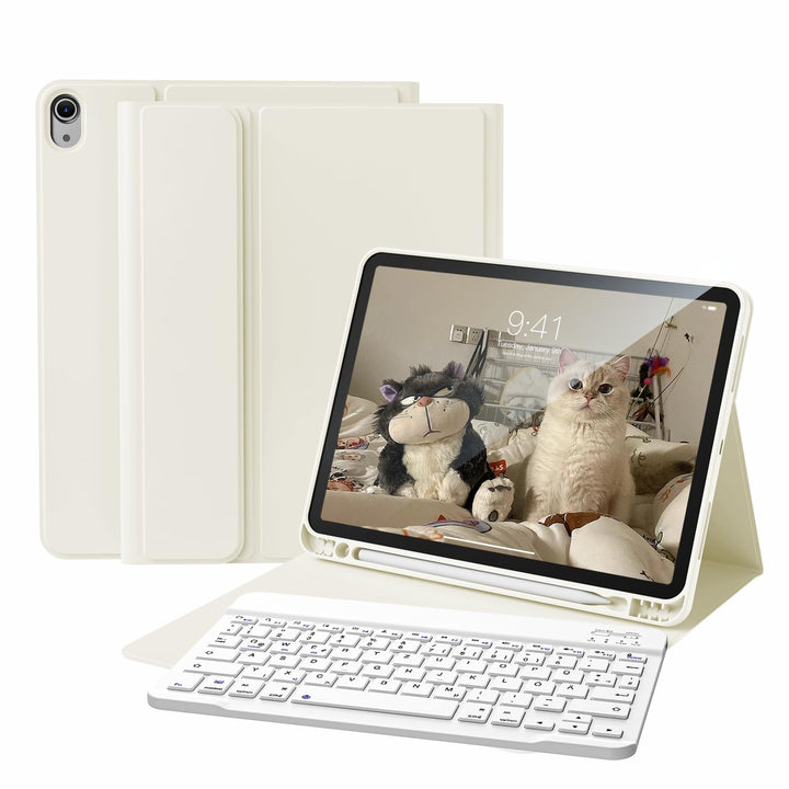 Hülle mit Tastatur für iPad A16 11. Generation 2025, für iPad 10. Generation 2022 10,9 Zoll, Bluetoo