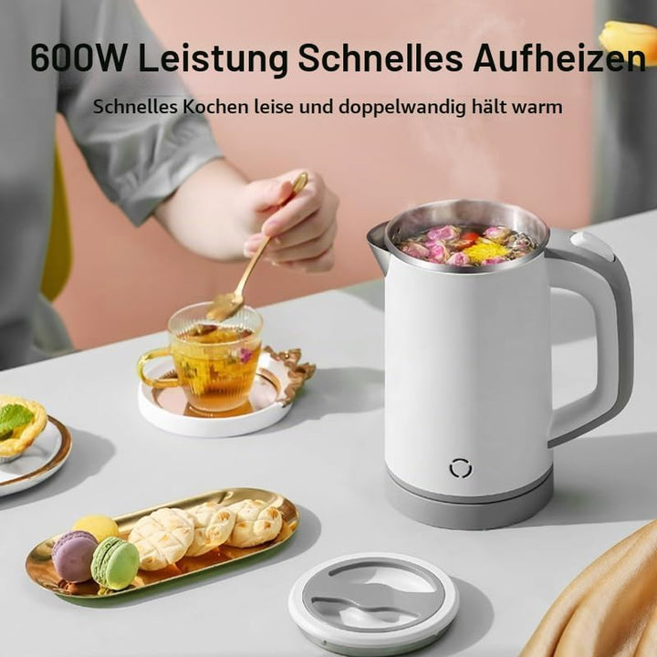 Mini-Reisewasserkocher, 800 M: Edelstahl elektrischer Wasserkocher, geeignet für Büro, Geschäftsreis