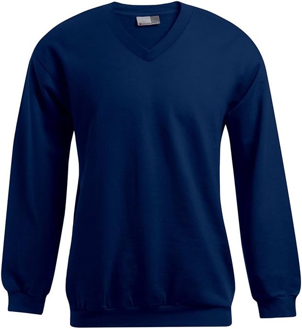 Premium V-Ausschnitt Sweatshirt Herren, Marineblau, L