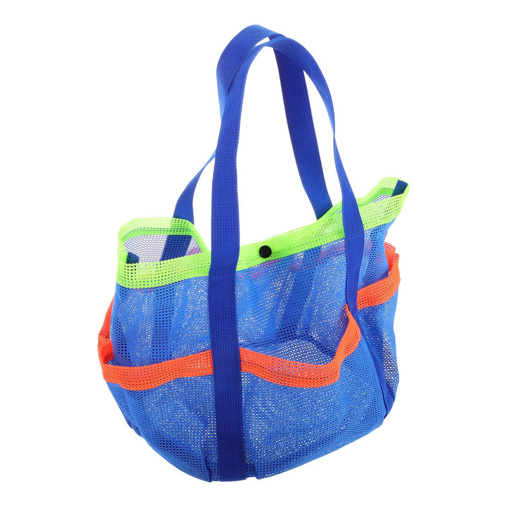 Mehrfachfach Netz Strandtasche für Schwimmen, Sandschutz, Blau