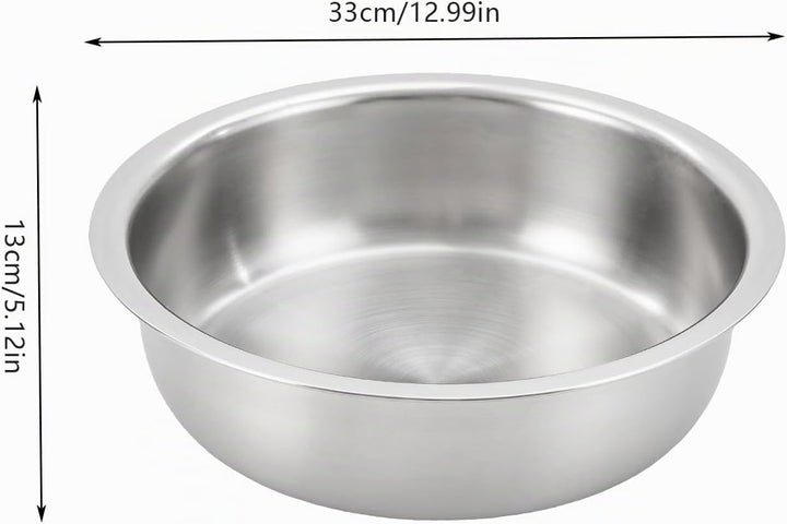 Runder Chafing Dish 8,5 Liter, Edelstahl Speisenwärmer mit Glasdeckel Wärmebehälter Double Pot Behäl
