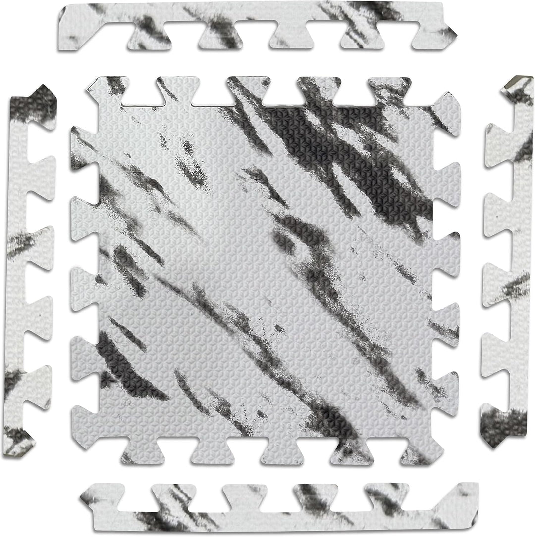 Relaxdays 18 x Bodenschutzmatte, Puzzlematten Set, Sport &amp; Fitnessgeräte, 1,7 m², Eva Schaumstoff, B