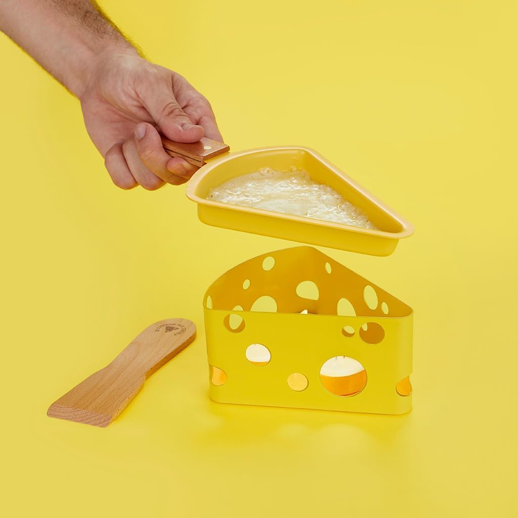 balvi Raclette-Ofen Fromagette Farbe Gelb Kerzen und Schaber inbegriffen Nylon