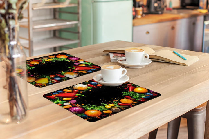 KitchenYeah© Platzsets Abwaschbar 6-Teilig 45x30 cm Tischsets Platzdeckchen Platzset Unterlage Tisch