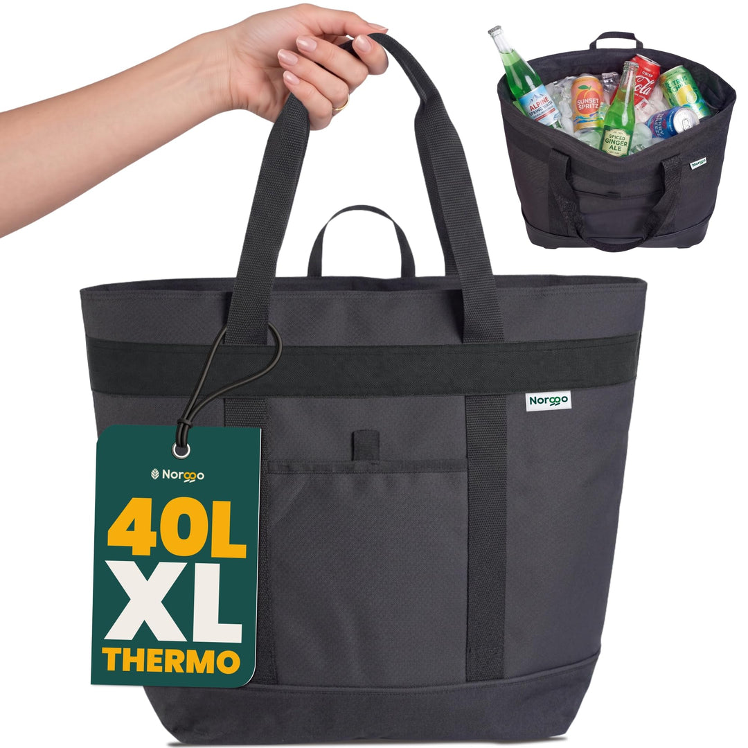 Kühltasche Gross 40L Faltbar - Isoliertasche für Strand und Camping