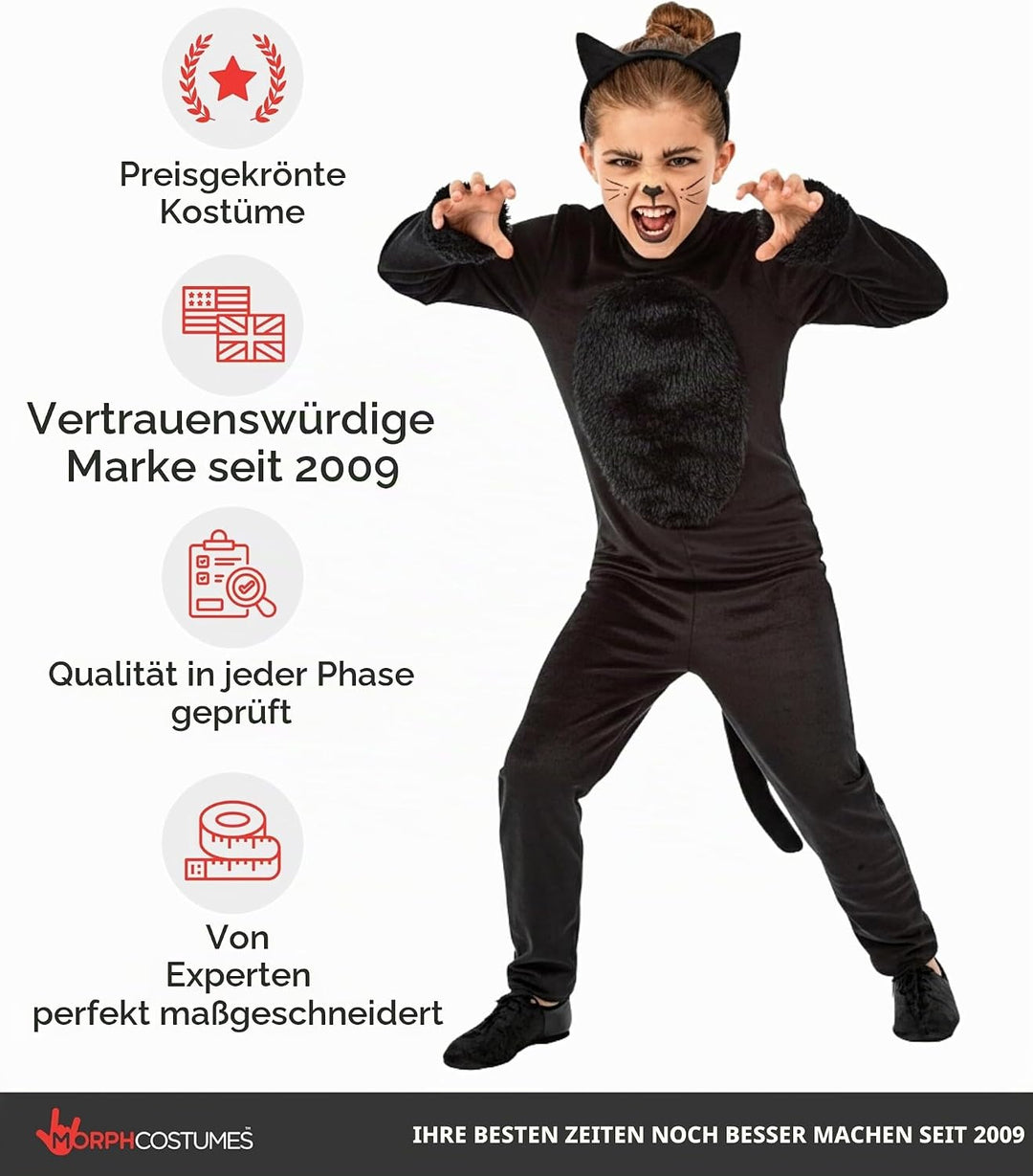 Fun Shack Katzenkostüm Mädchen, Süsses Halloween Kostüm Kinder, S