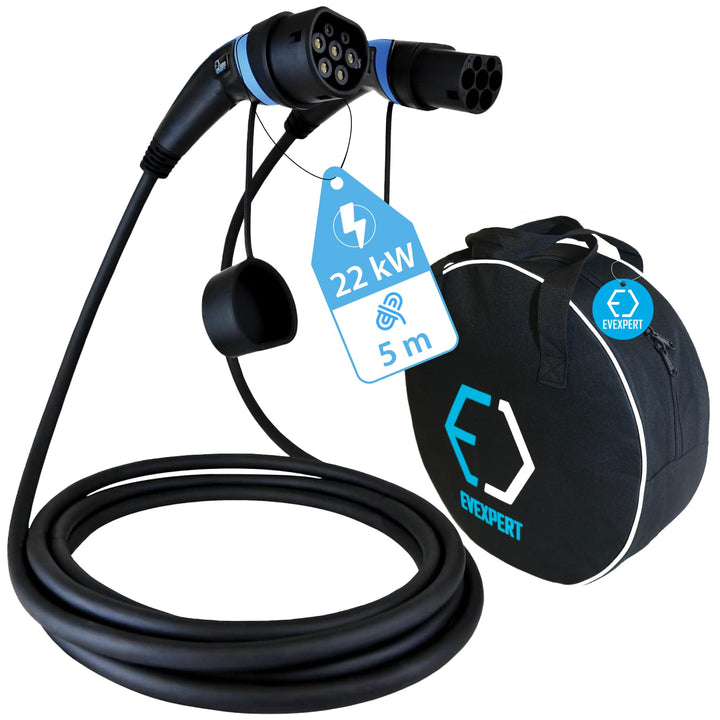 EV Expert Premium Ladekabel TYP 2 | 32A | 1-3phasig | 5-8 Meter (3-phasig / 5 Meter)