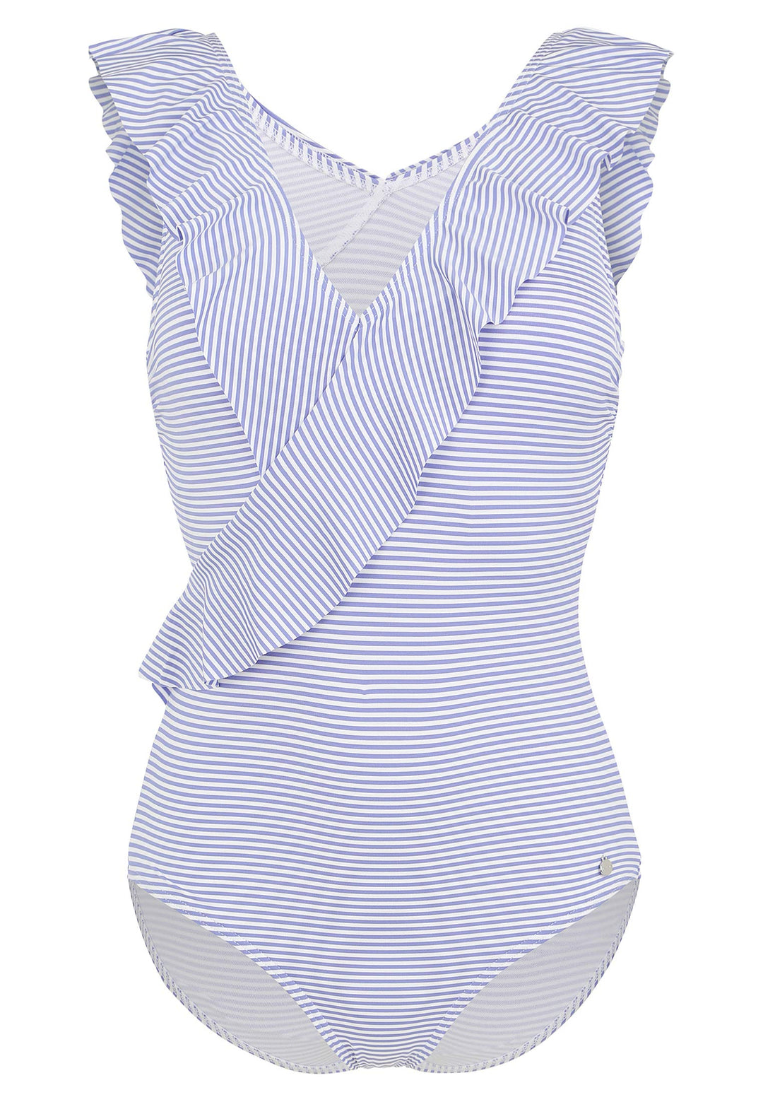 Lascana Damen Badeanzug, 36 / 70B Gestreift-blau-wei&amp;