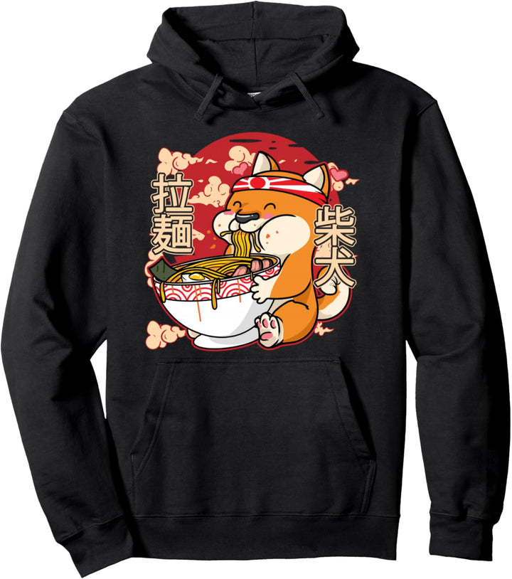 Kawaii Anime Japanische Ramen Nudeln Shiba Inu Hund Geschenk Pullover Hoodie