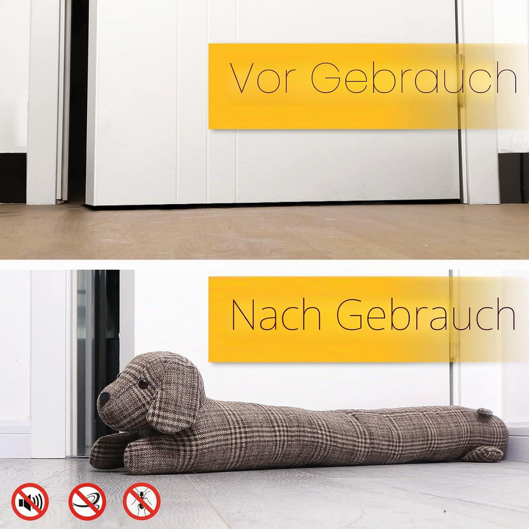 Zugluftstopper für Hunde unter der Tür, strapazierfähig, 1.4 kg, 86.4 cm, dekorativer Stoff, Tür-Zug