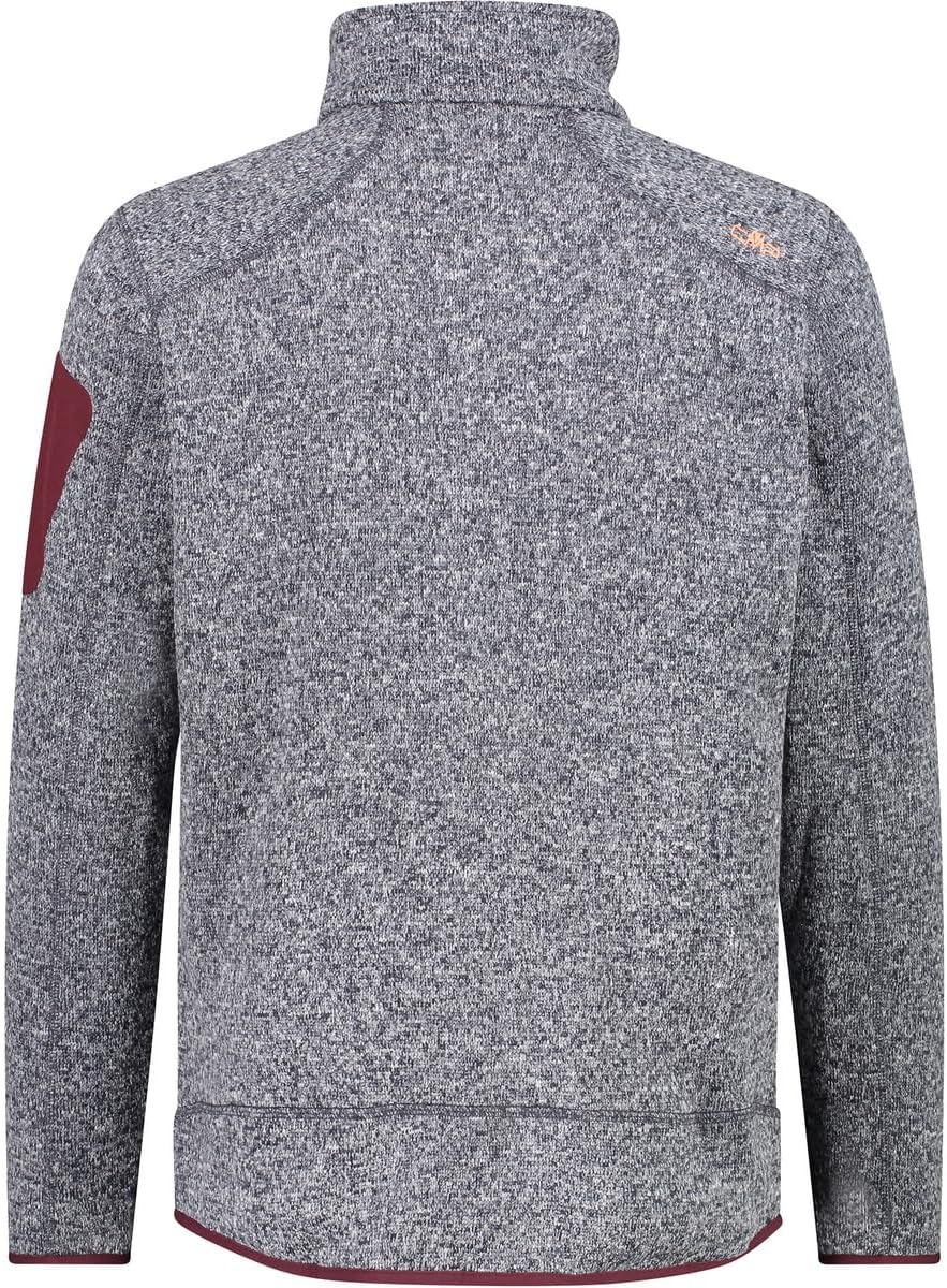 CMP Herren Knit tech mélange Fleece Jacket Fleecejacke 54 Anthrazit-burgund, 54 Anthrazit-burgund